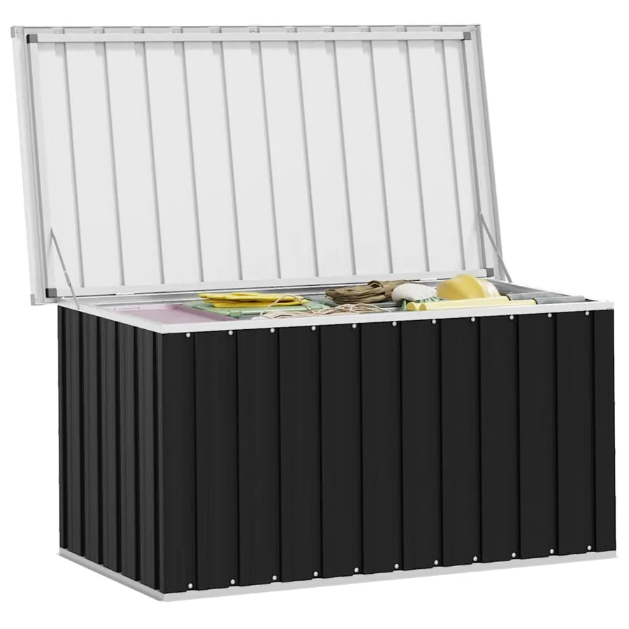 Boîte de rangement de jardin Anthracite 129x67x65 cm - 11