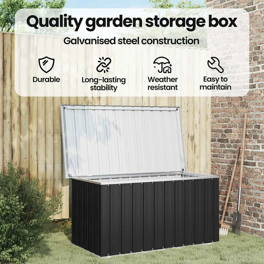 Boîte de rangement de jardin Anthracite 129x67x65 cm - 14