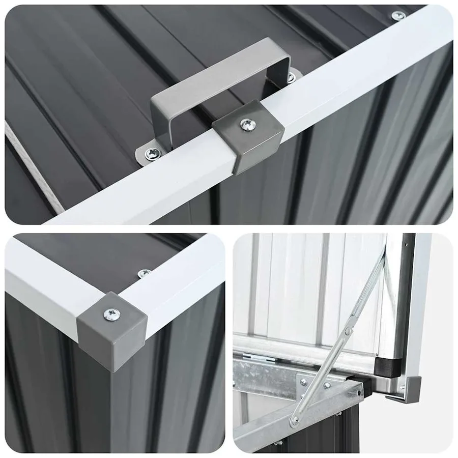 Boîte de rangement de jardin Anthracite 129x67x65 cm - 9