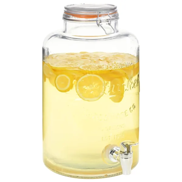 Distributeur d'eau XXL avec robinet Transparent 8 L Verre