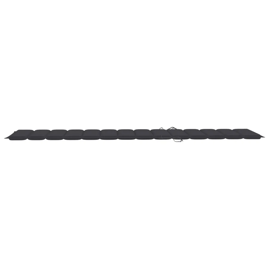 Chaise longue avec coussin anthracite Bois de teck solide - 13