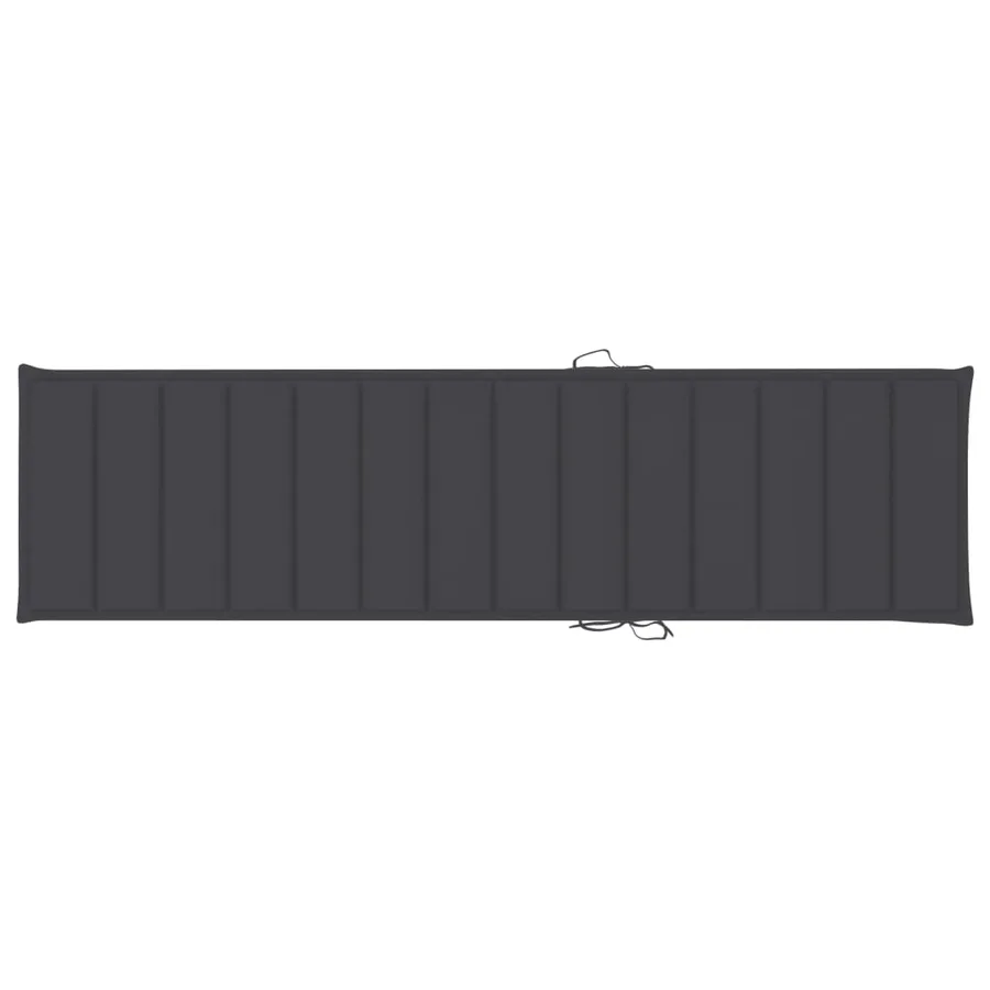 Chaise longue avec coussin anthracite Bois de teck solide - 14
