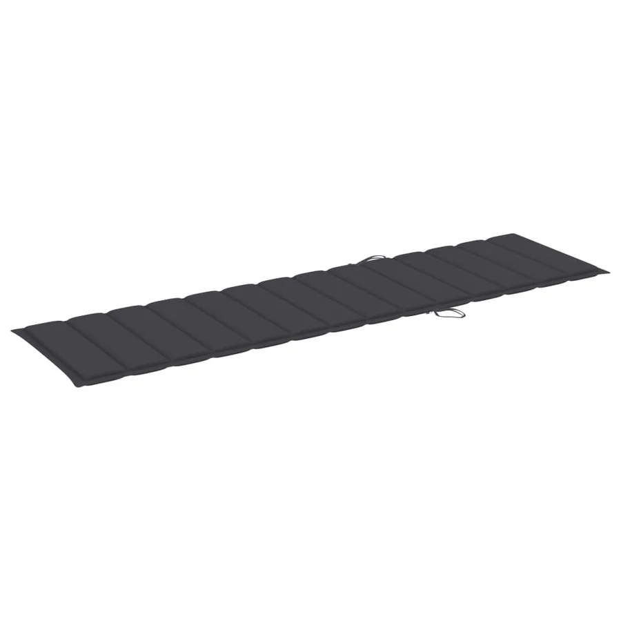 Chaise longue avec coussin anthracite Bois de teck solide - 9