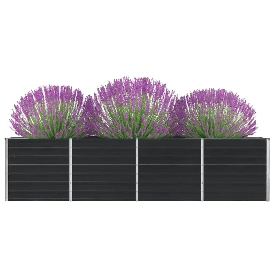 Jardinière 320x40x77 cm Acier galvanisé Anthracite - 4