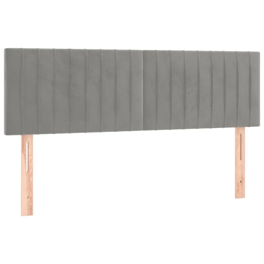 Têtes de lit Gris clair 144x5x78/88 cm Velours - 2