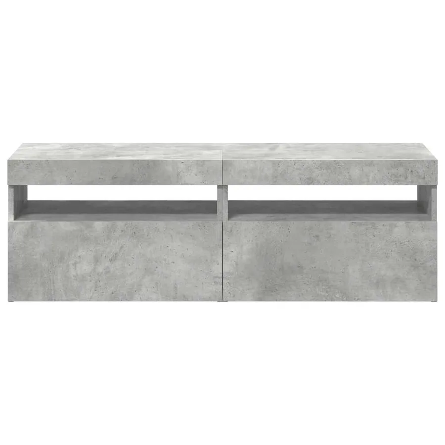 Meubles TV avec lumières LED 2 pcs gris béton 60x35x40 cm - 10