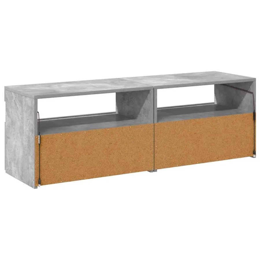 Meubles TV avec lumières LED 2 pcs gris béton 60x35x40 cm - 11