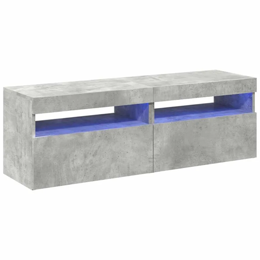 Meubles TV avec lumières LED 2 pcs gris béton 60x35x40 cm - 2