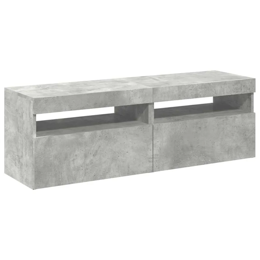 Meubles TV avec lumières LED 2 pcs gris béton 60x35x40 cm - 9