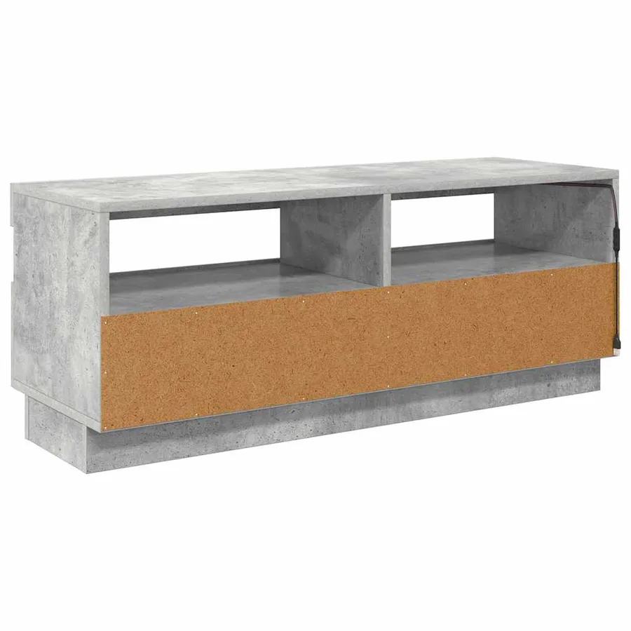 Meuble TV avec lumières LED gris béton 100x35x40 cm - 8