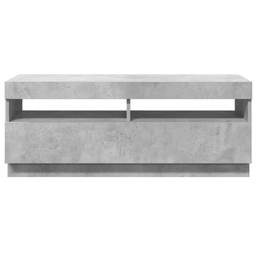Meuble TV avec lumières LED gris béton 100x35x40 cm - 9