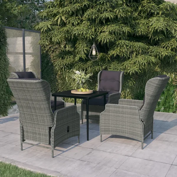 Ensemble à manger de jardin 5 pcs Gris clair