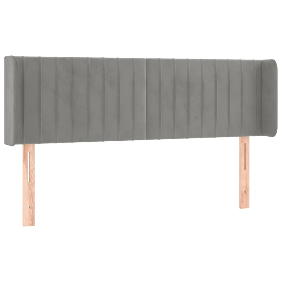 Tête de lit avec oreilles Gris clair 147x16x78/88 cm Velours - 2