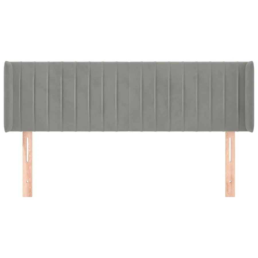 Tête de lit avec oreilles Gris clair 147x16x78/88 cm Velours - 3