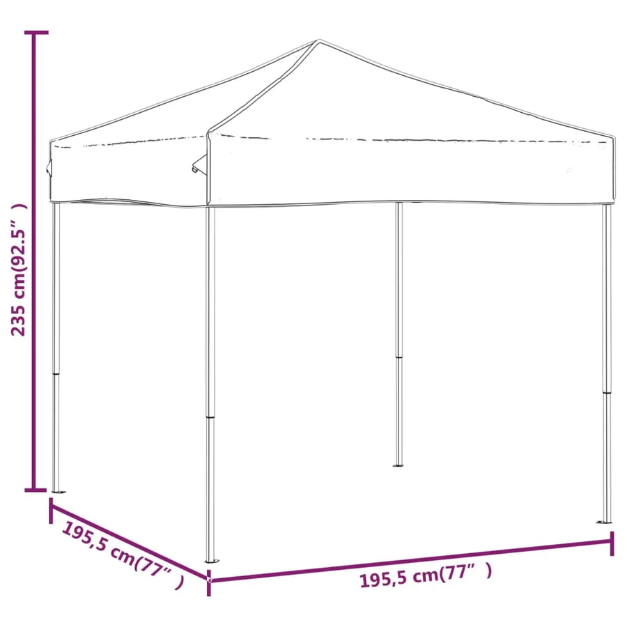 Tente de réception pliable Rouge 2x2 m - 8