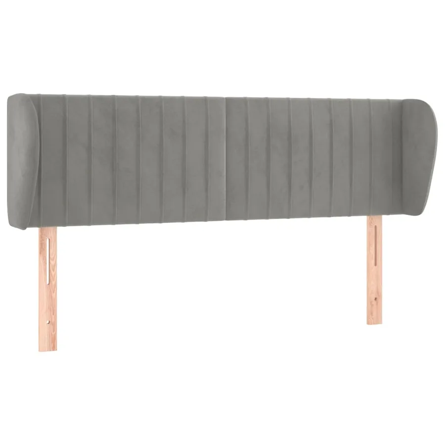 Tête de lit avec oreilles Gris clair 147x23x78/88 cm Velours - 2