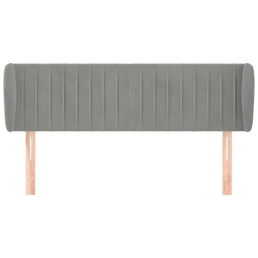 Tête de lit avec oreilles Gris clair 147x23x78/88 cm Velours - 3
