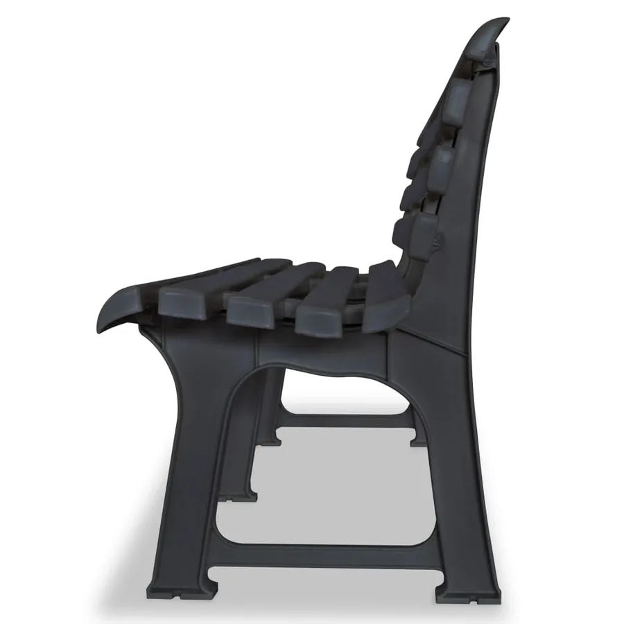 Banc de jardin 145,5 cm plastique anthracite - 3