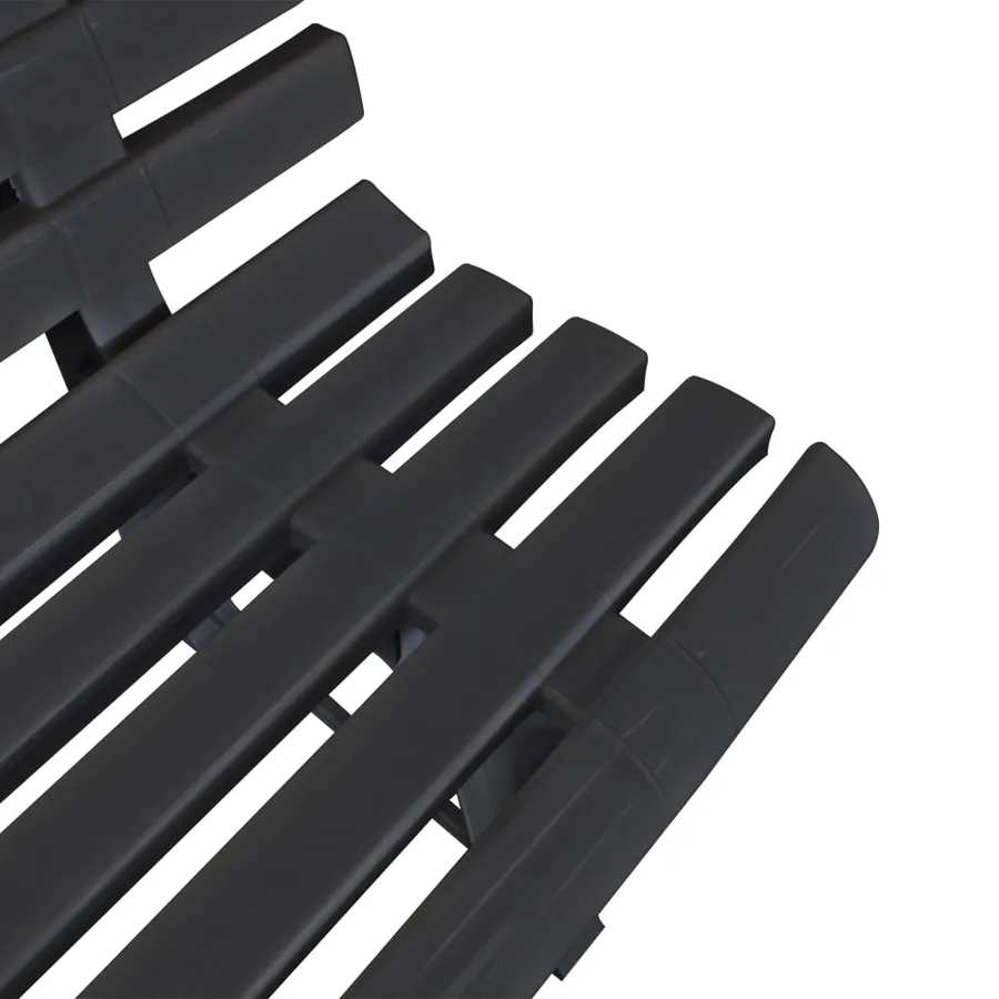 Banc de jardin 145,5 cm plastique anthracite - 4