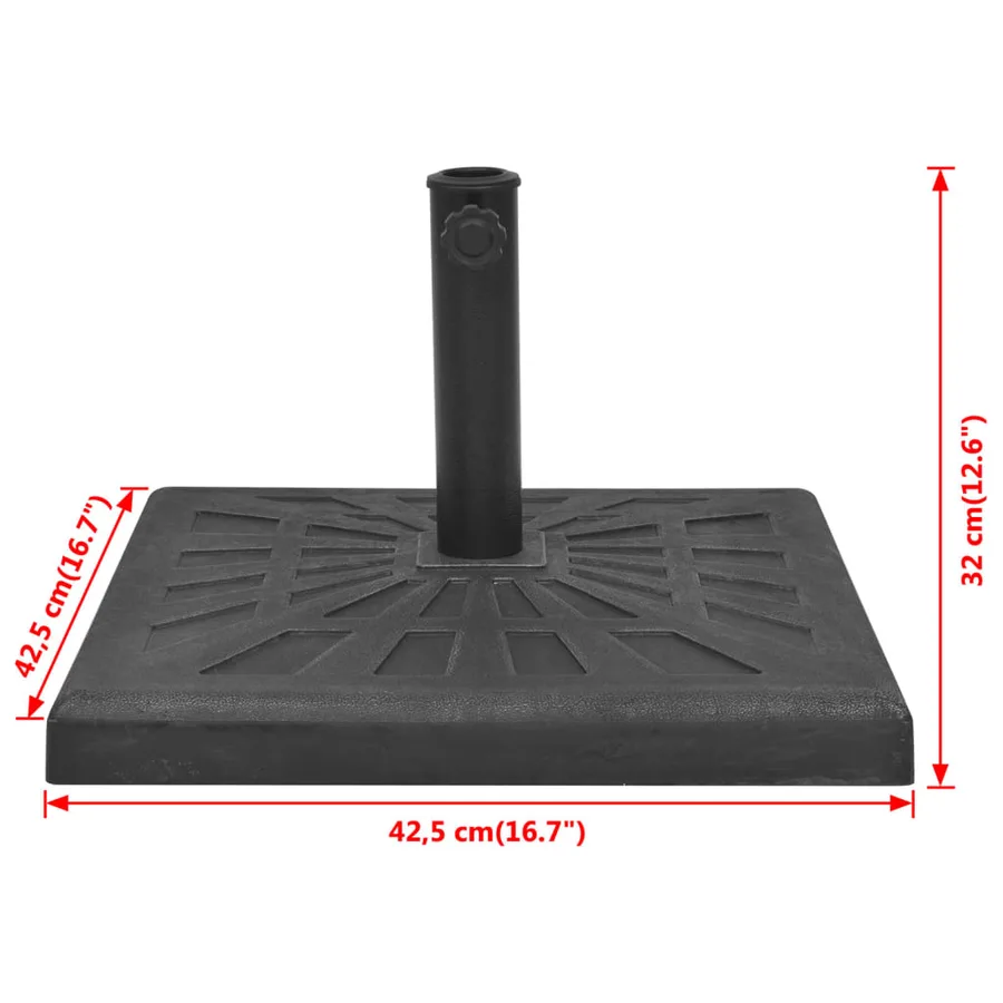 Base carrée de parasol Résine Noir 12 kg - 8