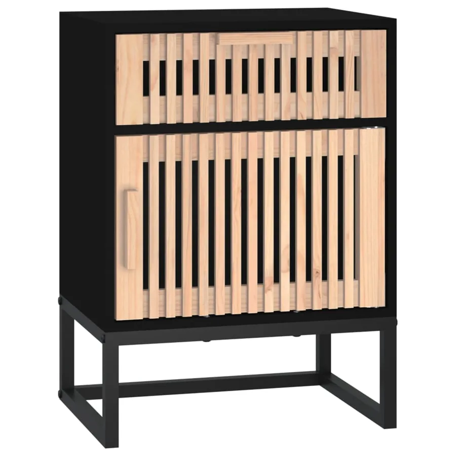 Tables de chevet 2 pcs noir 40x30x55,5cm bois ingénierie et fer - 7