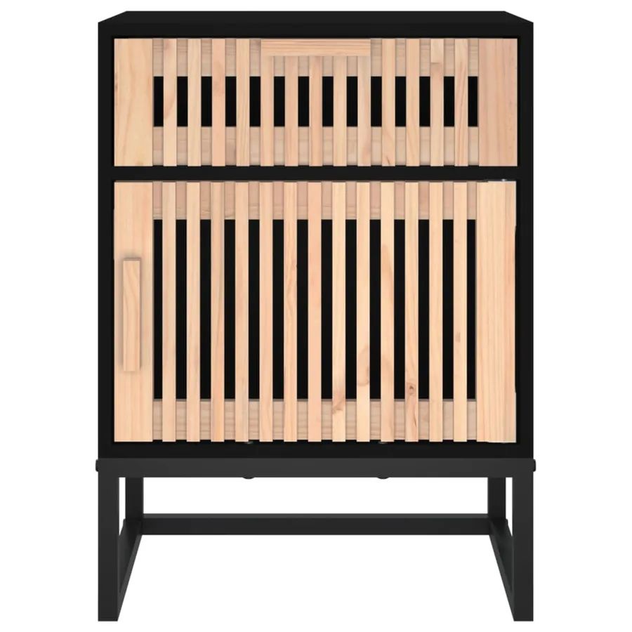 Tables de chevet 2 pcs noir 40x30x55,5cm bois ingénierie et fer - 8
