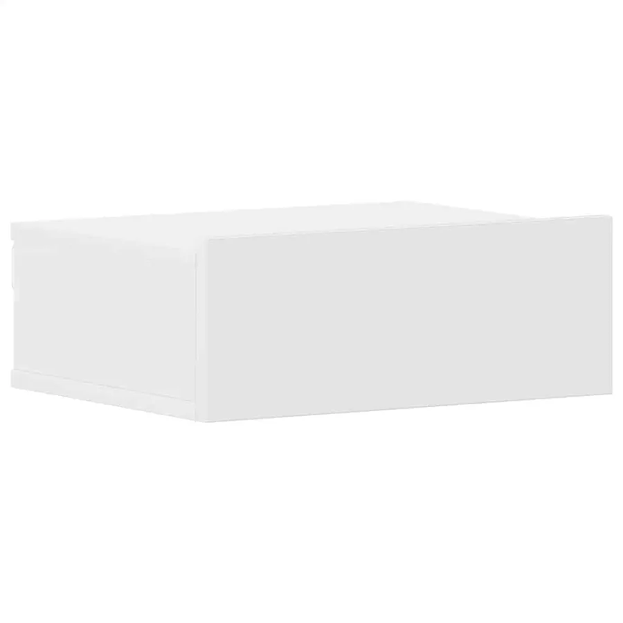 Table de chevet flottante Blanc 40x30x15 cm Bois d'ingénierie - 2