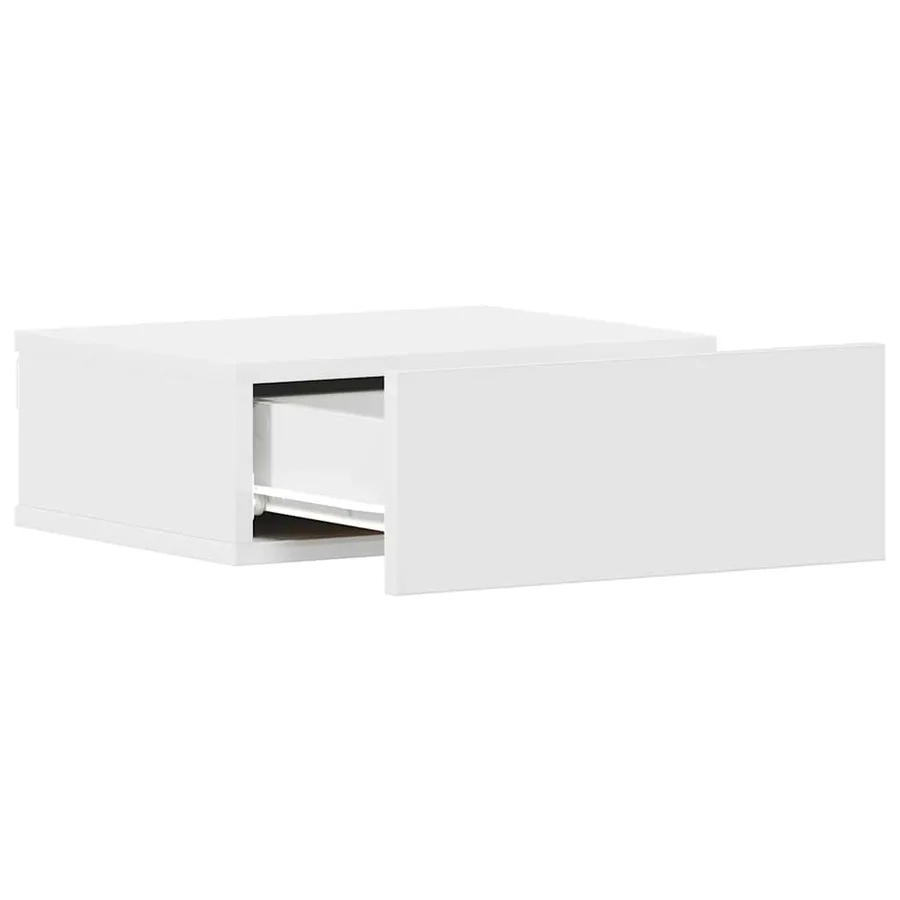 Table de chevet flottante Blanc 40x30x15 cm Bois d'ingénierie - 5