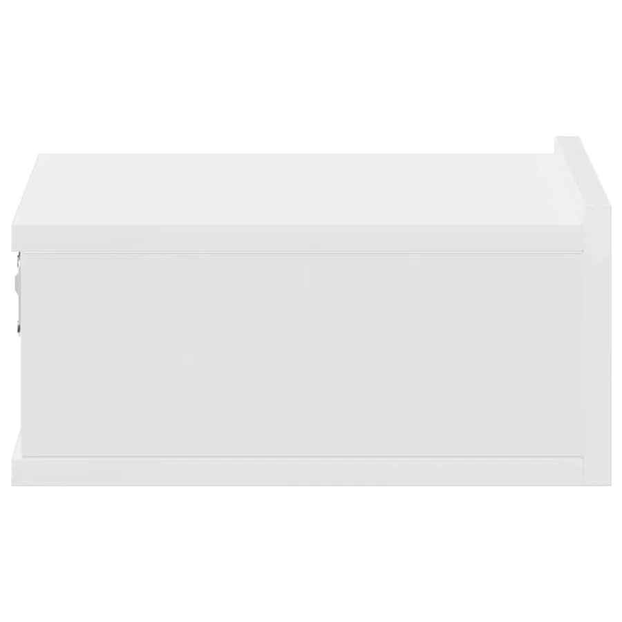 Table de chevet flottante Blanc 40x30x15 cm Bois d'ingénierie - 7
