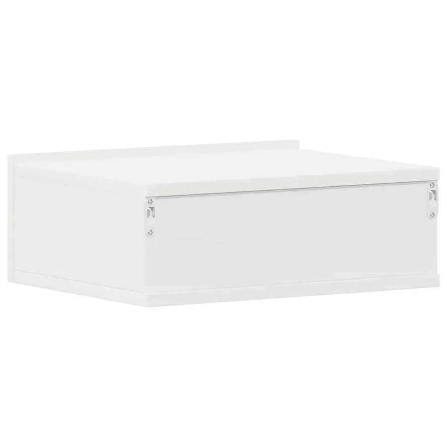 Table de chevet flottante Blanc 40x30x15 cm Bois d'ingénierie - 8