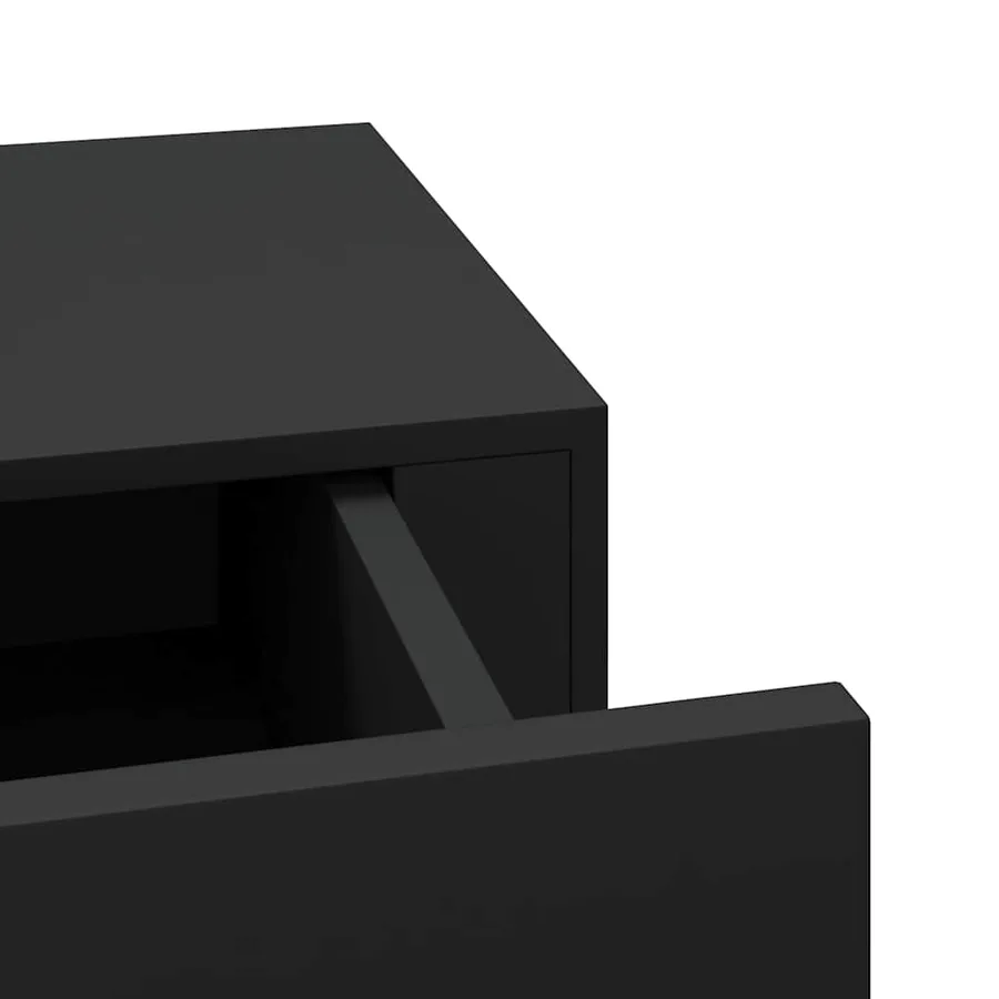 Étagères à tiroirs murales 2 pcs noir 40x23,5x10 cm MDF - 10