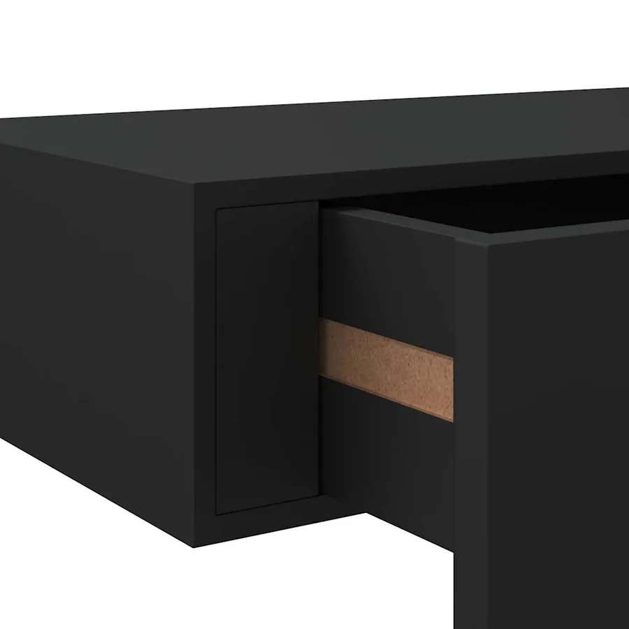 Étagères à tiroirs murales 2 pcs noir 40x23,5x10 cm MDF - 11
