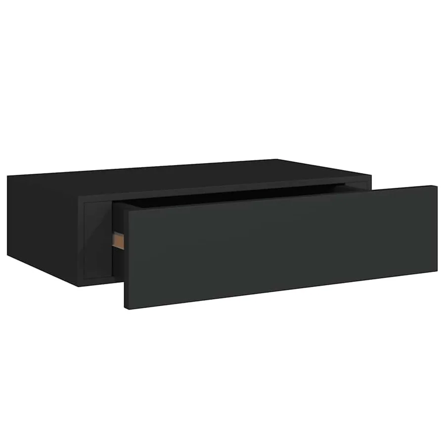 Étagères à tiroirs murales 2 pcs noir 40x23,5x10 cm MDF - 5