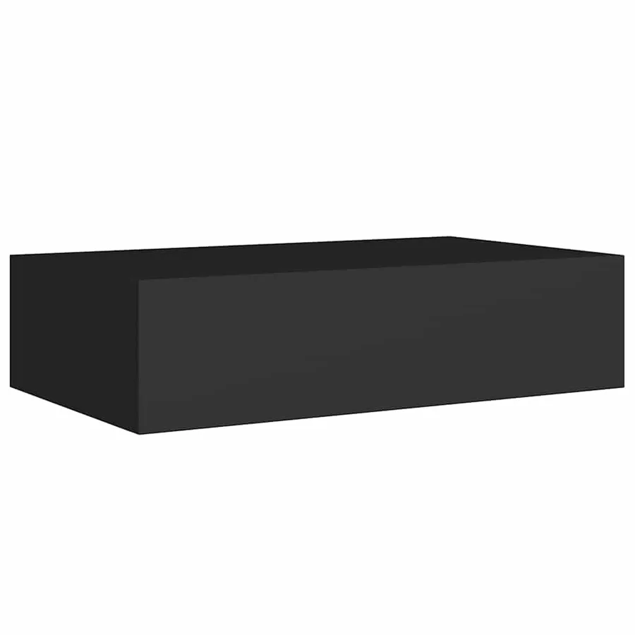 Étagères à tiroirs murales 2 pcs noir 40x23,5x10 cm MDF - 6