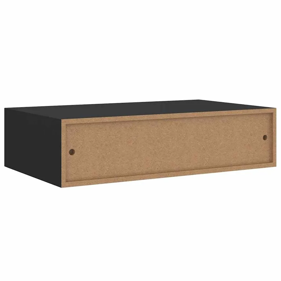 Étagères à tiroirs murales 2 pcs noir 40x23,5x10 cm MDF - 9