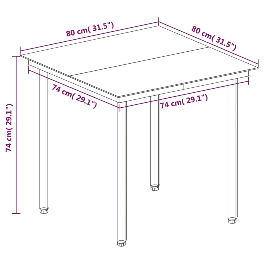 Ensemble à manger de jardin coussins 5 pcs Résine tressée Verre - 8