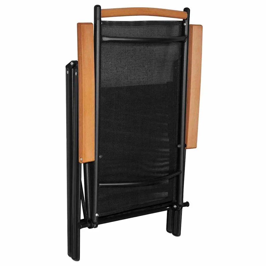 Ensemble à manger de jardin 9 pcs aluminium noir - 6