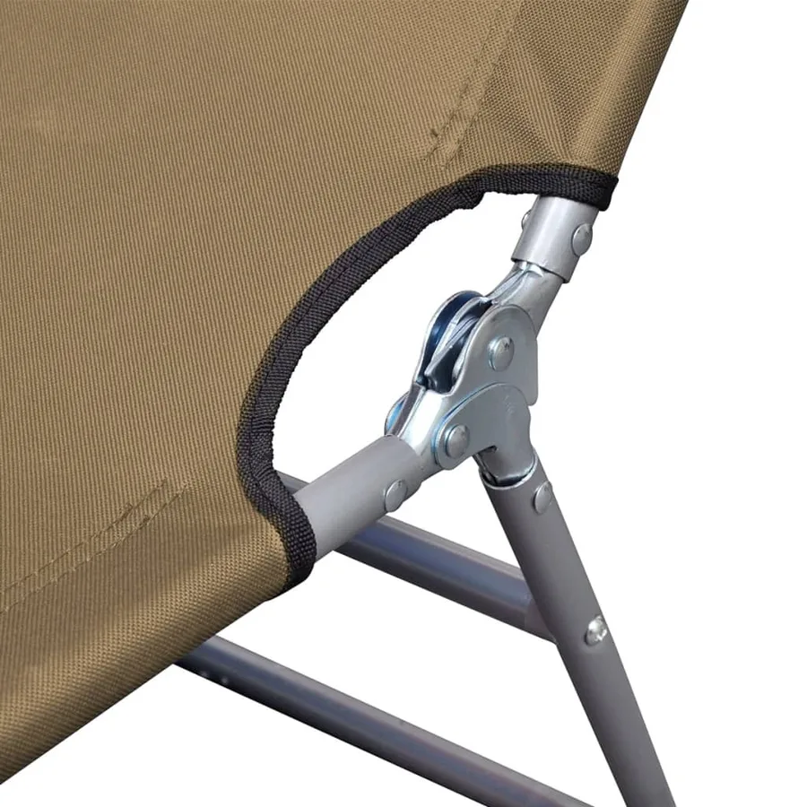 Chaise longue pliable avec dossier réglable Gris - 11