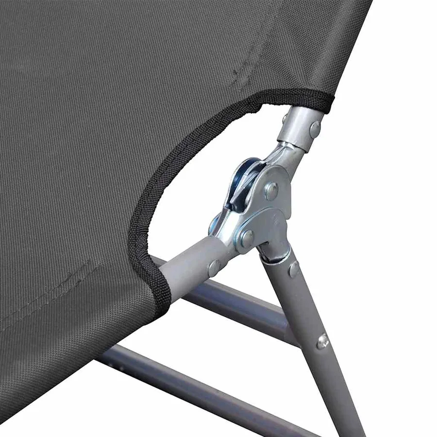 Chaise longue pliable avec dossier réglable Gris - 5