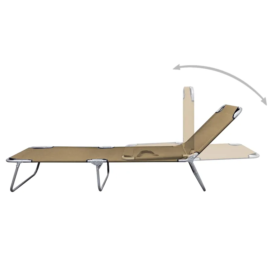Chaise longue pliable avec dossier réglable Gris - 8