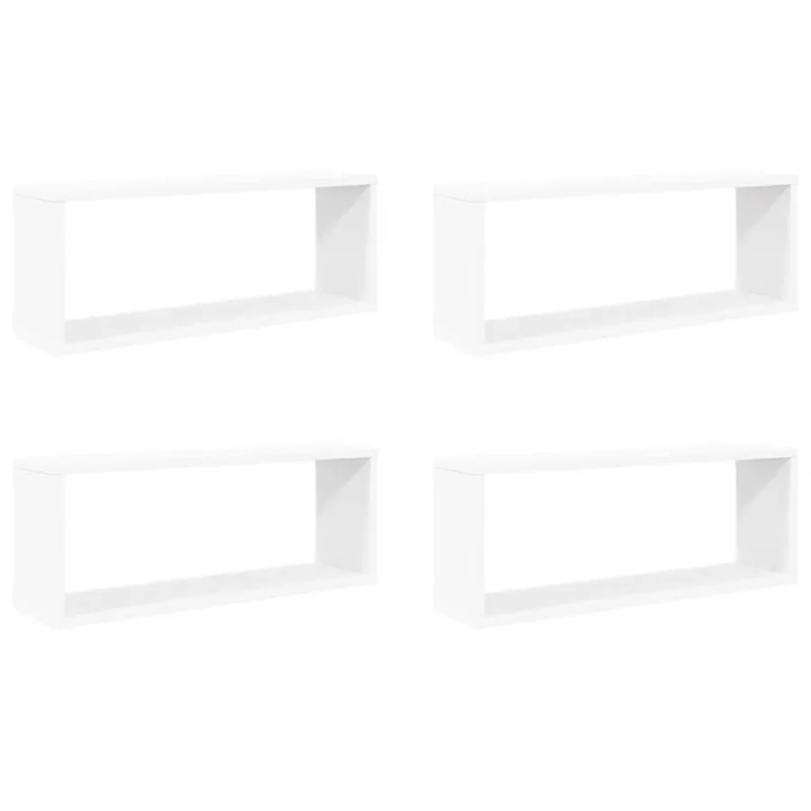 Étagères murales cube 4 pcs Blanc 60x15x23 cm Bois d’ingénierie - 2