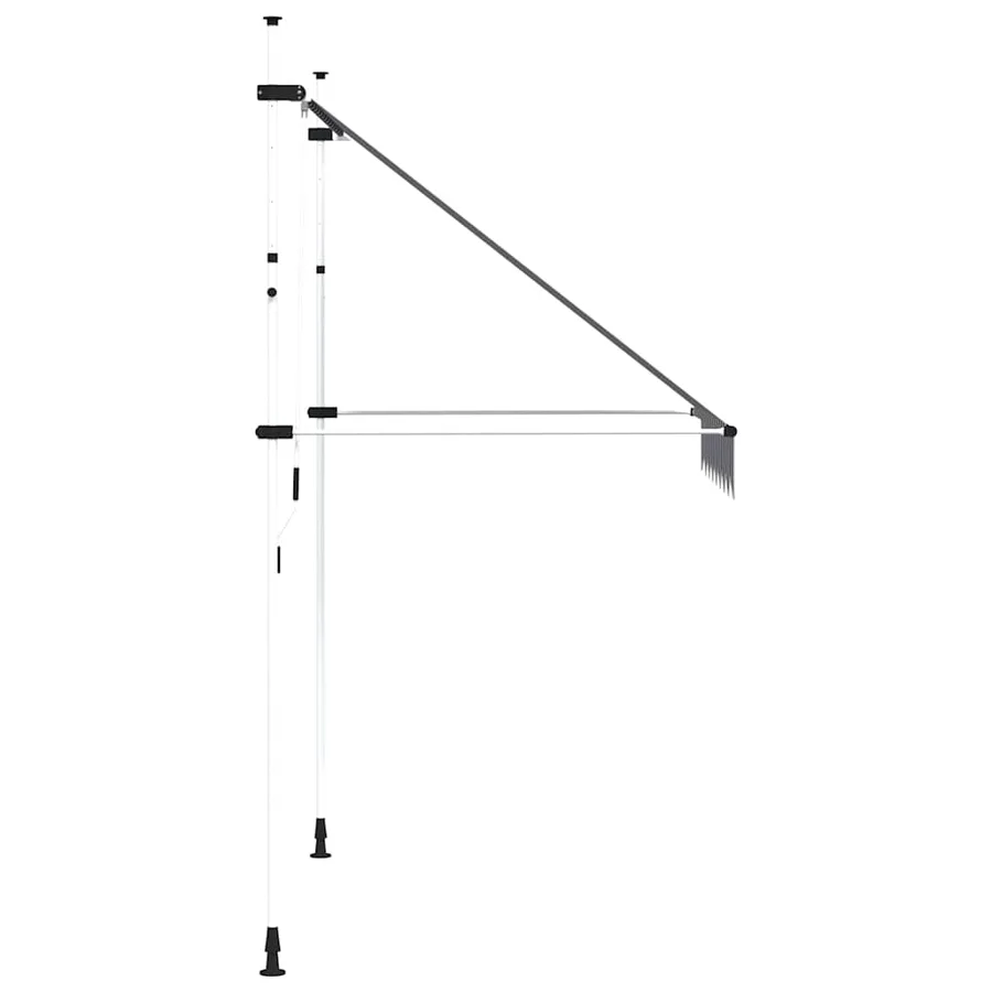 Auvent rétractable manuel 200 cm Rayures bleues et blanches - 4