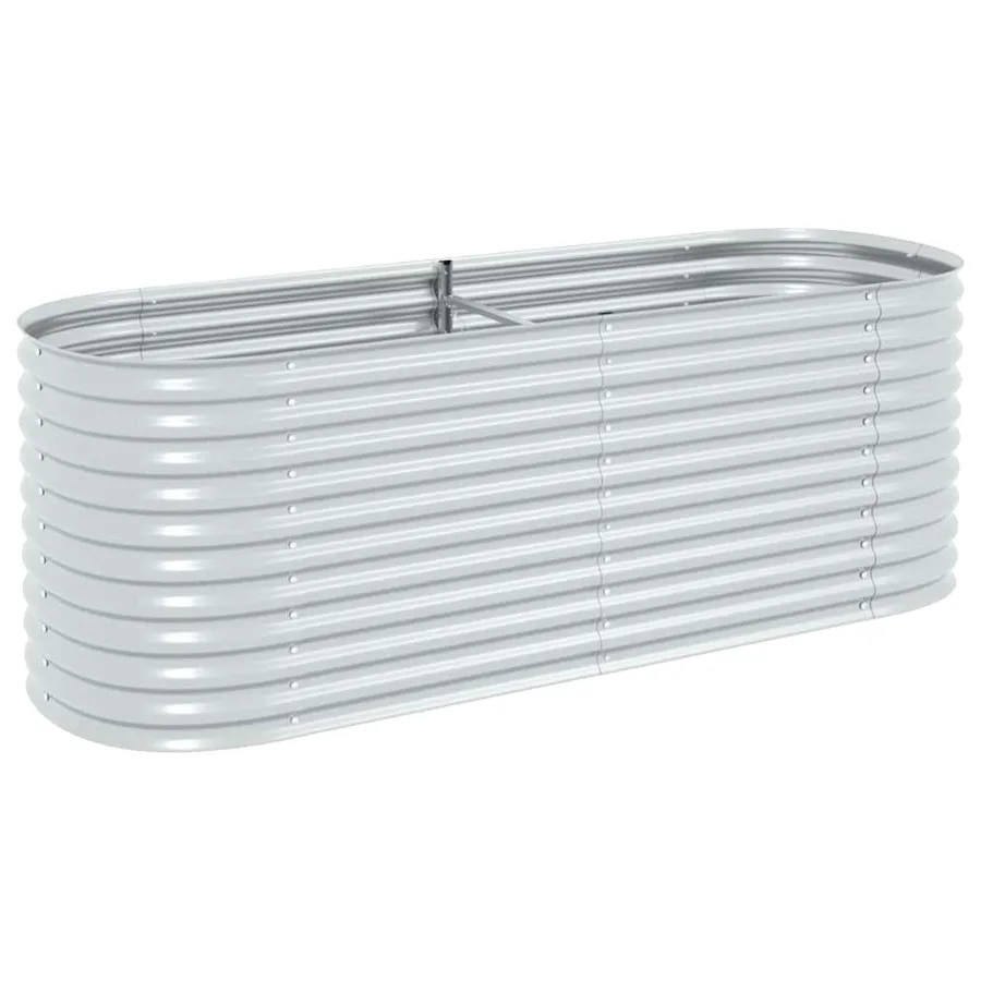 Lit surélevé de jardin 240x80x81 cm Acier galvanisé Argenté - 2