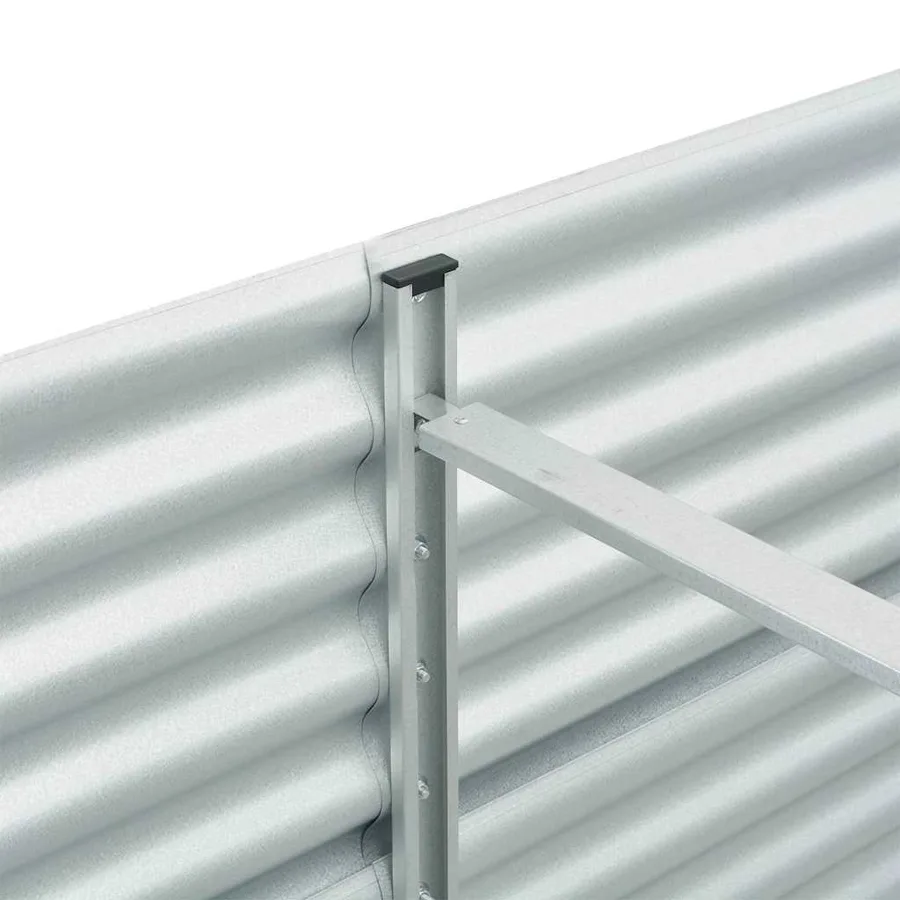 Lit surélevé de jardin 240x80x81 cm Acier galvanisé Argenté - 7