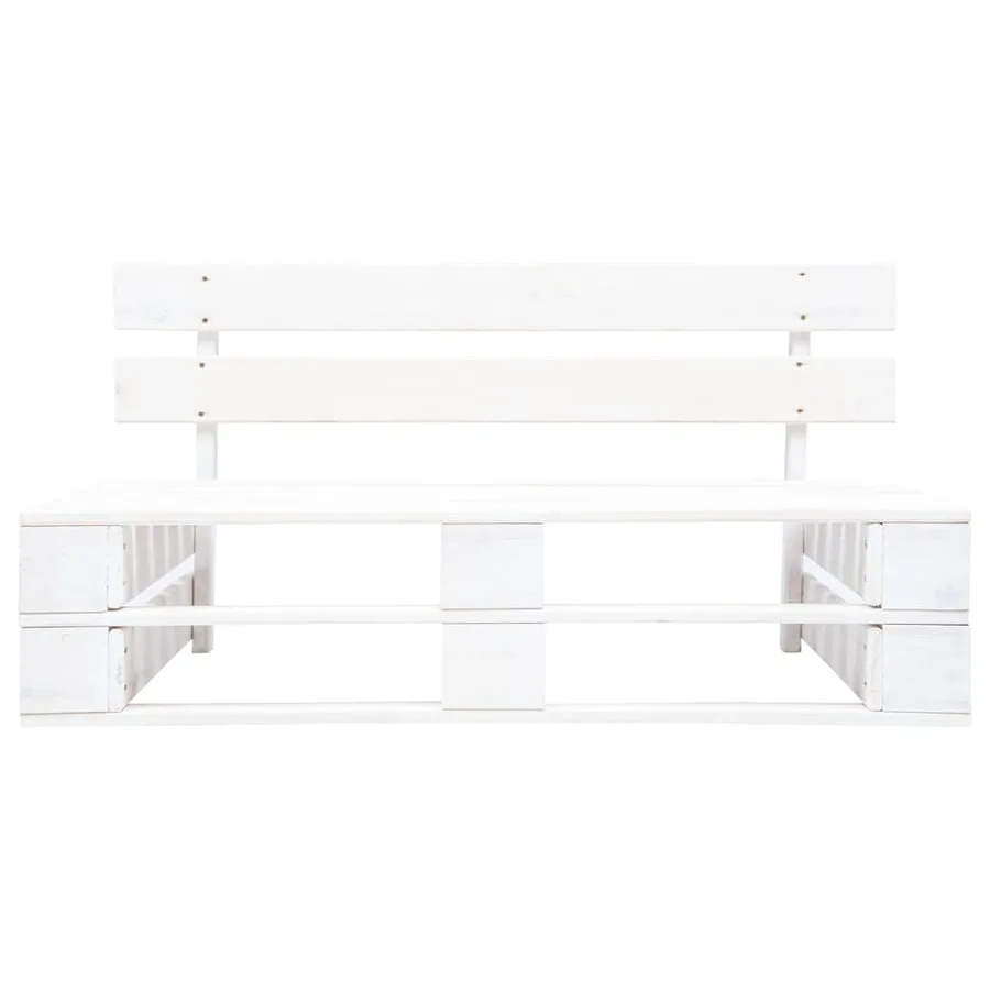Banc palette de jardin bois gris blanc - 2