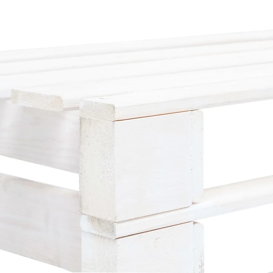 Banc palette de jardin bois gris blanc - 3