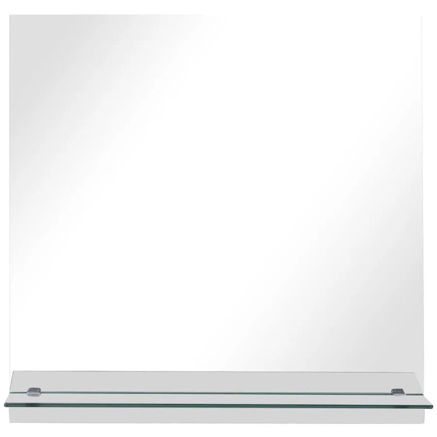 Miroir mural avec étagère 50x50 cm Verre trempé - 3