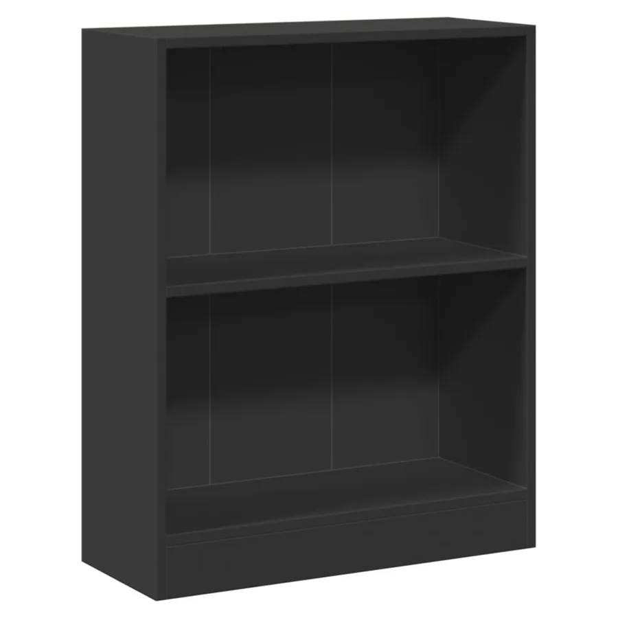 Bibliothèque Noir 60x24x76 cm Bois d'ingénierie - 2