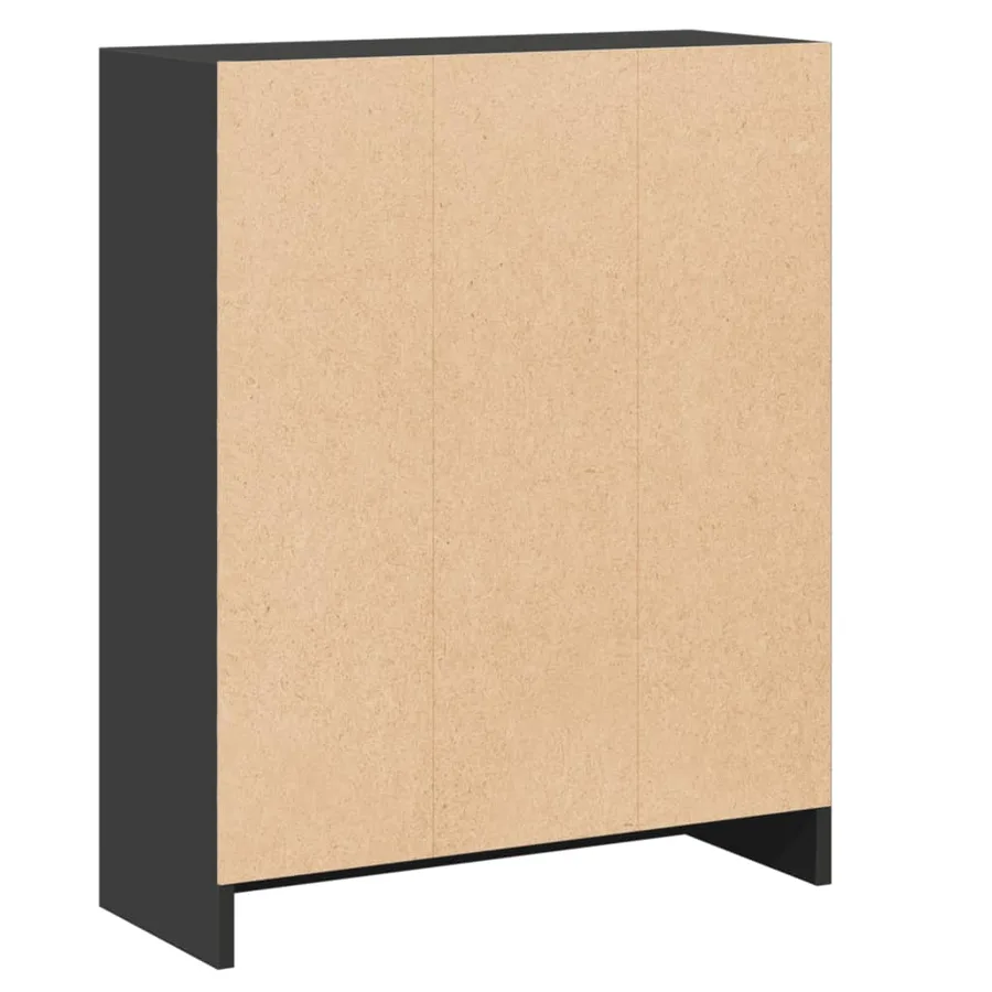 Bibliothèque Noir 60x24x76 cm Bois d'ingénierie - 5