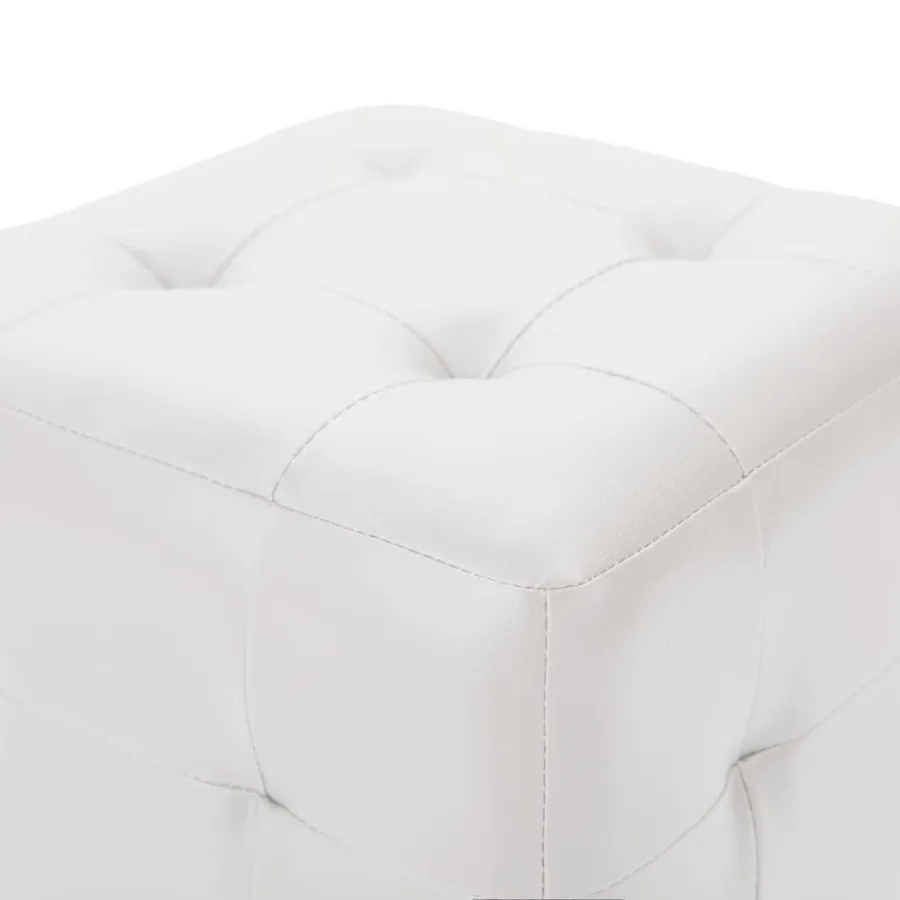 Poufs 2 pcs Blanc 30 x 30 x 30 cm Similicuir - 4